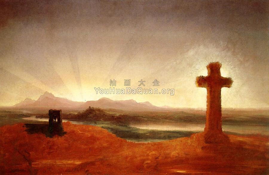 Cross at Sunset - 托马斯·科尔